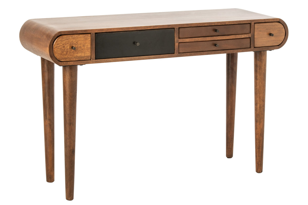 Console Multi Drawers Mango Wood Natural/Black