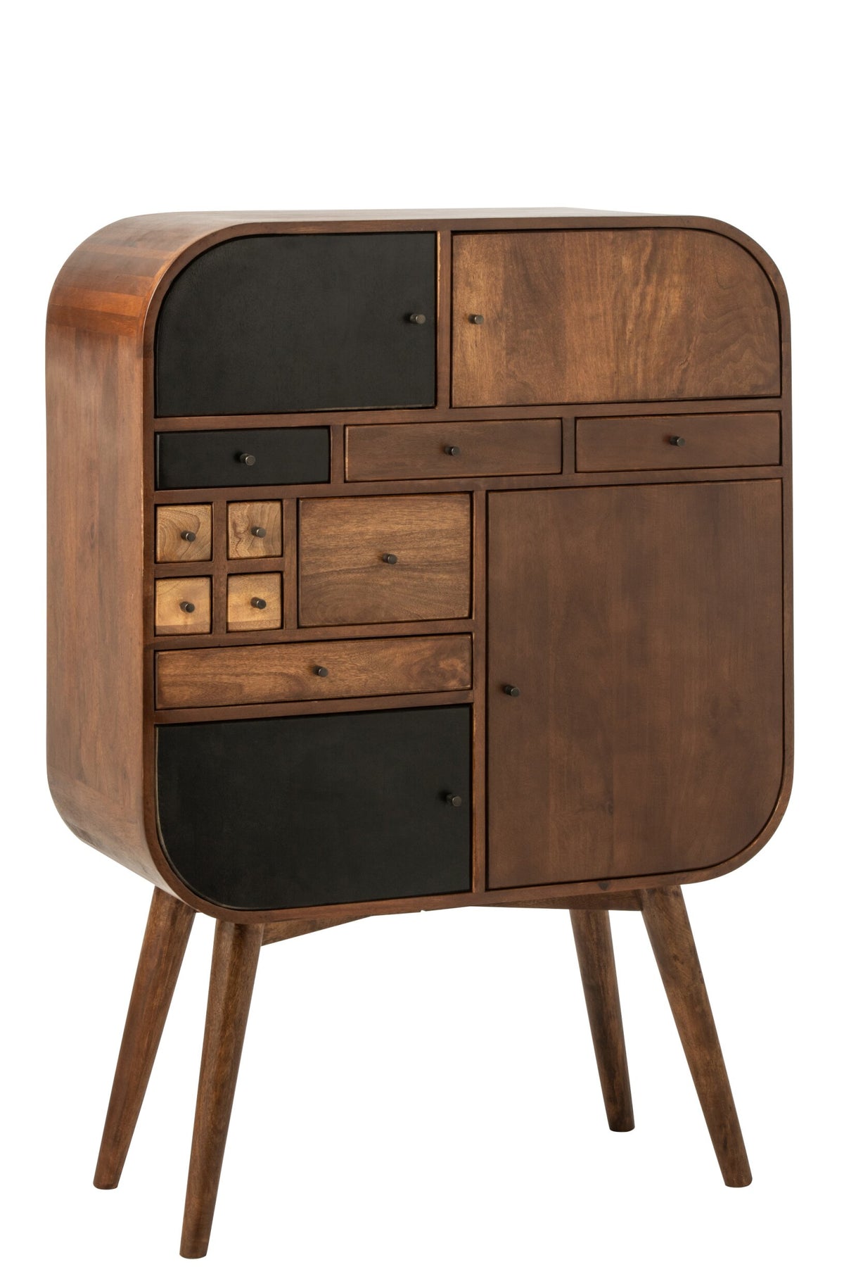 Cabinet Multi Drawers Mango Wood Natural/Black