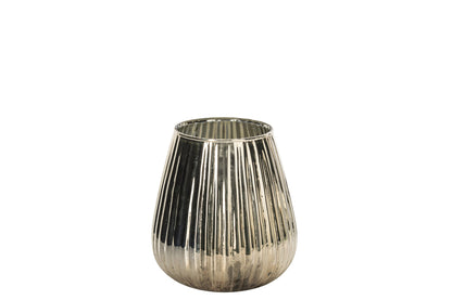 Kaarshouder Chroom Glas Goud Small