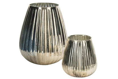 Kaarshouder Chroom Glas Goud Large