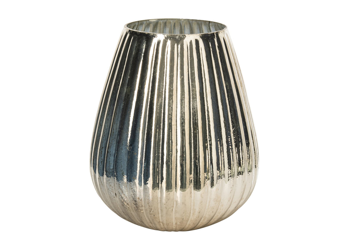 Kaarshouder Chroom Glas Goud Large