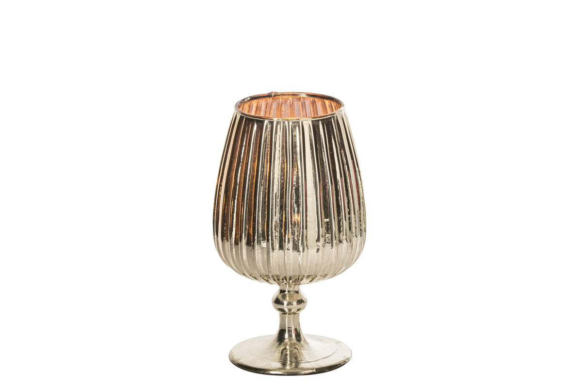 Kaarshouder Chroom Glas Goud