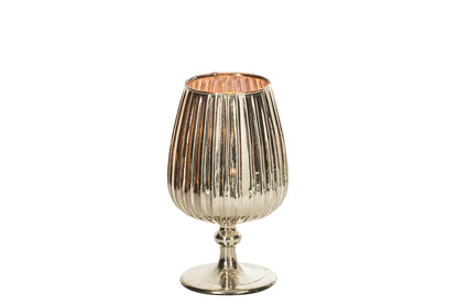 Kaarshouder Chroom Glas Goud