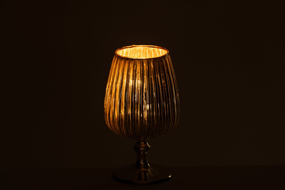 Kaarshouder Chroom Glas Goud