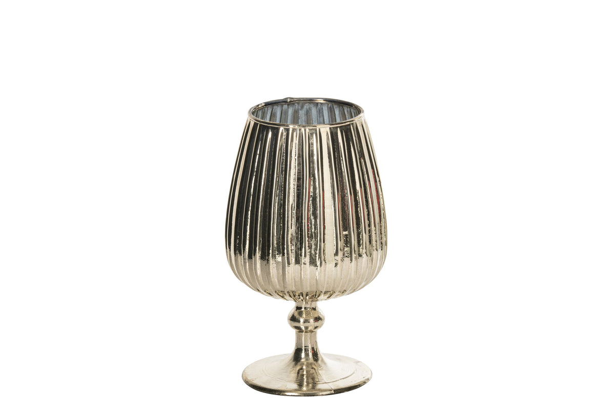 Kaarshouder Chroom Glas Goud