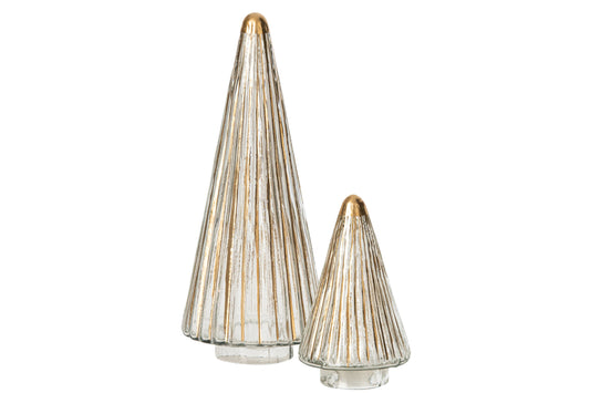 Christmas Tree Glass Gold/Transparent Large