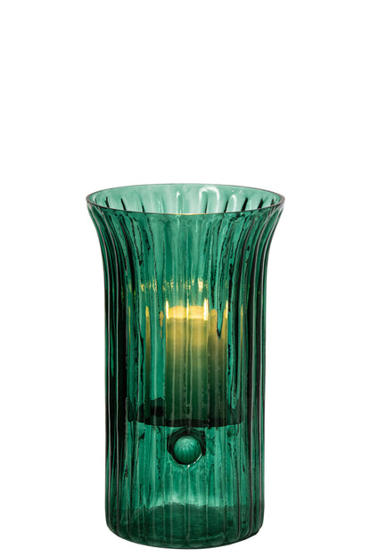 Kaarshouder Glas Turquoise Small