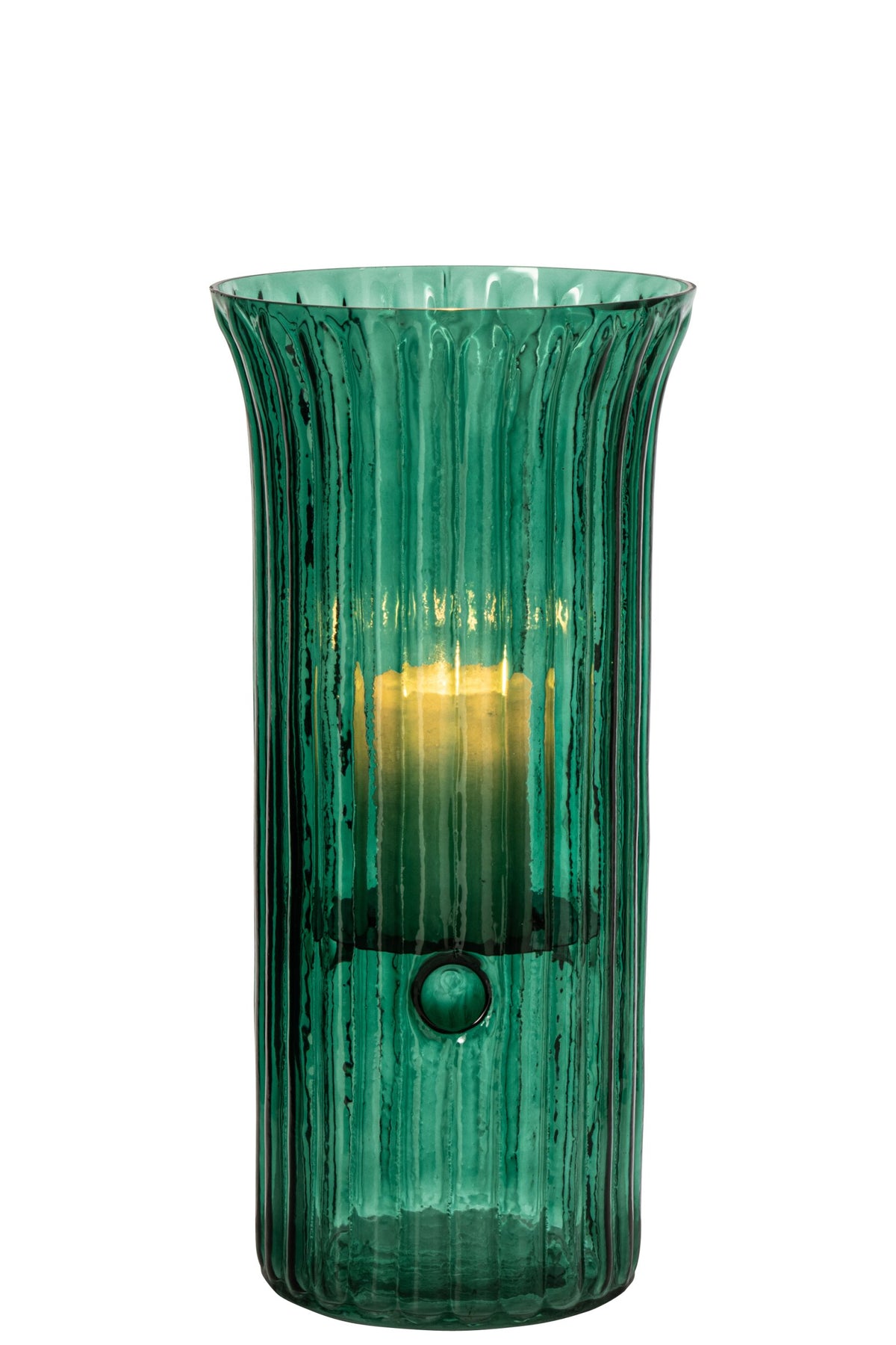 Kaarshouder Glas Turquoise Large