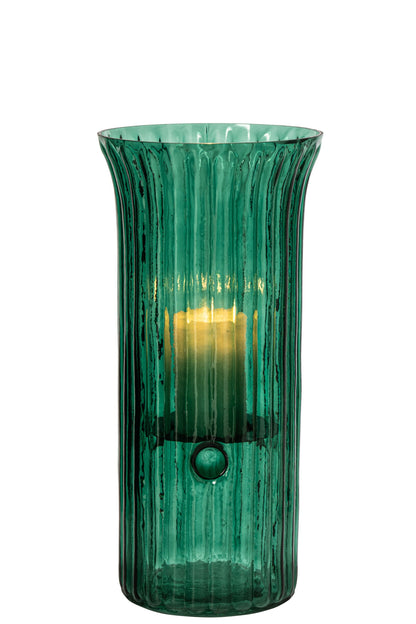 Kaarshouder Glas Turquoise Large