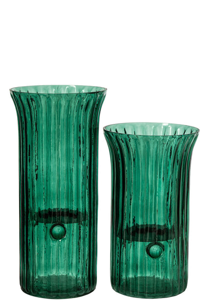 Kaarshouder Glas Turquoise Large