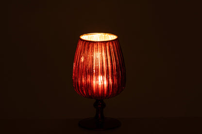 Kaarshouder Chroom Glas Rood