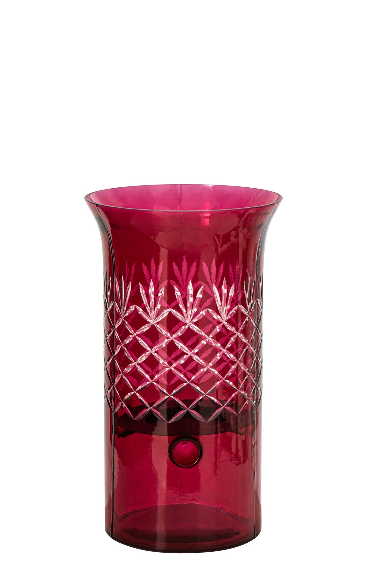 Kaarshouder Glas Donkerroze Small