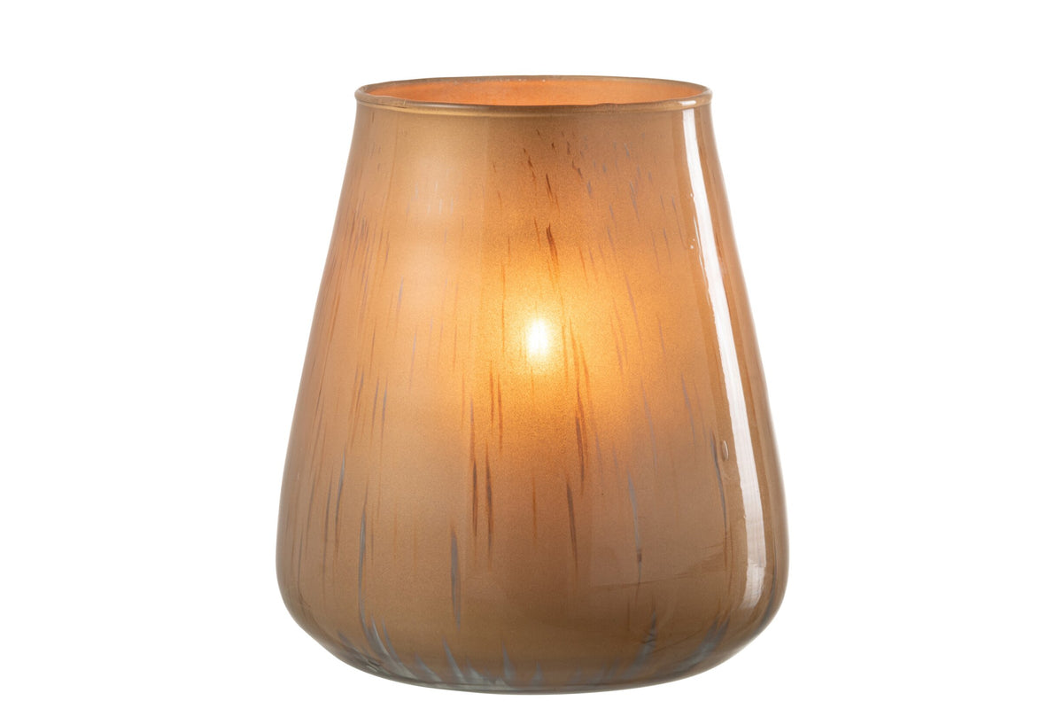 Windlicht Glas Antiek Bruin Large