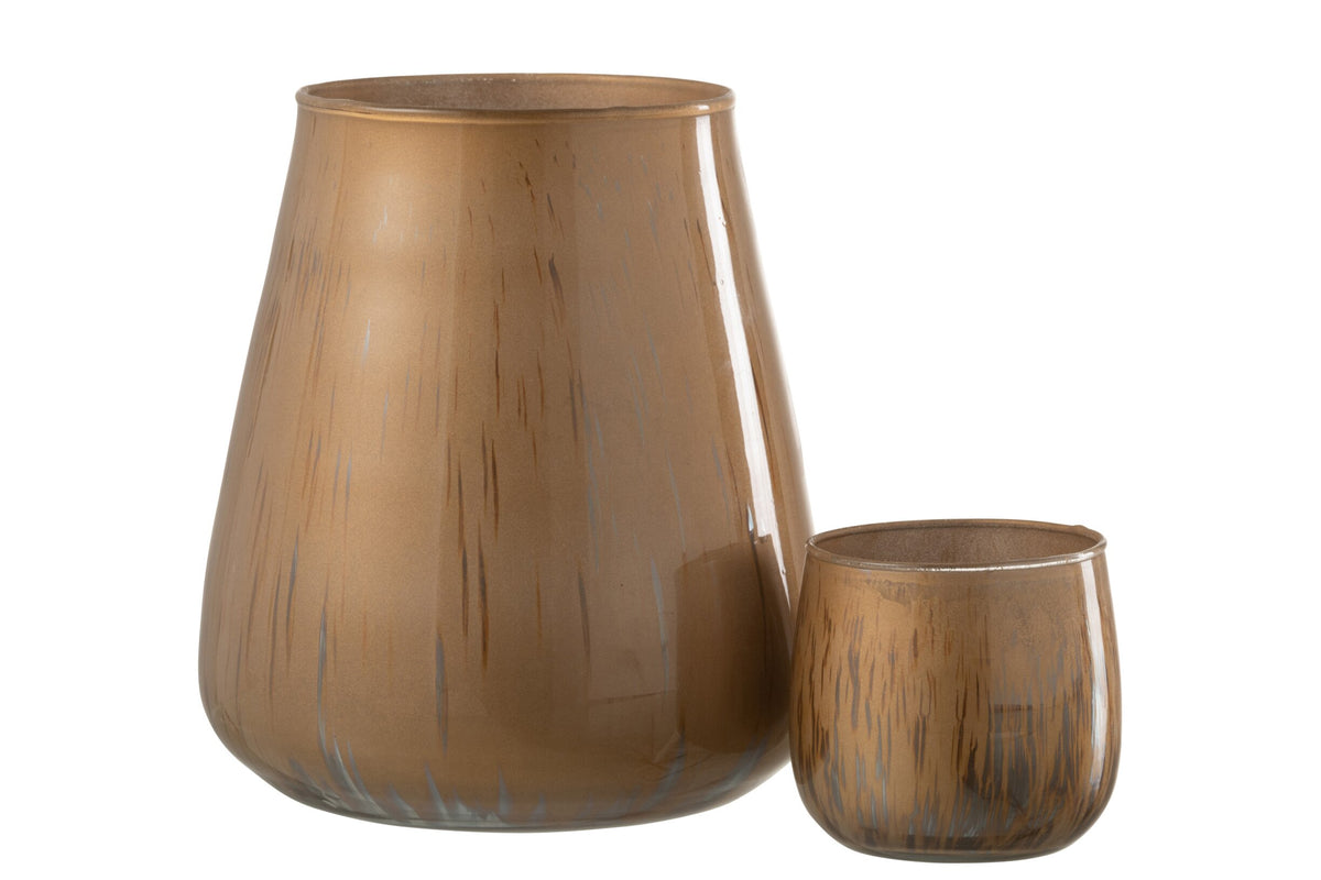 Windlicht Glas Antiek Bruin Large