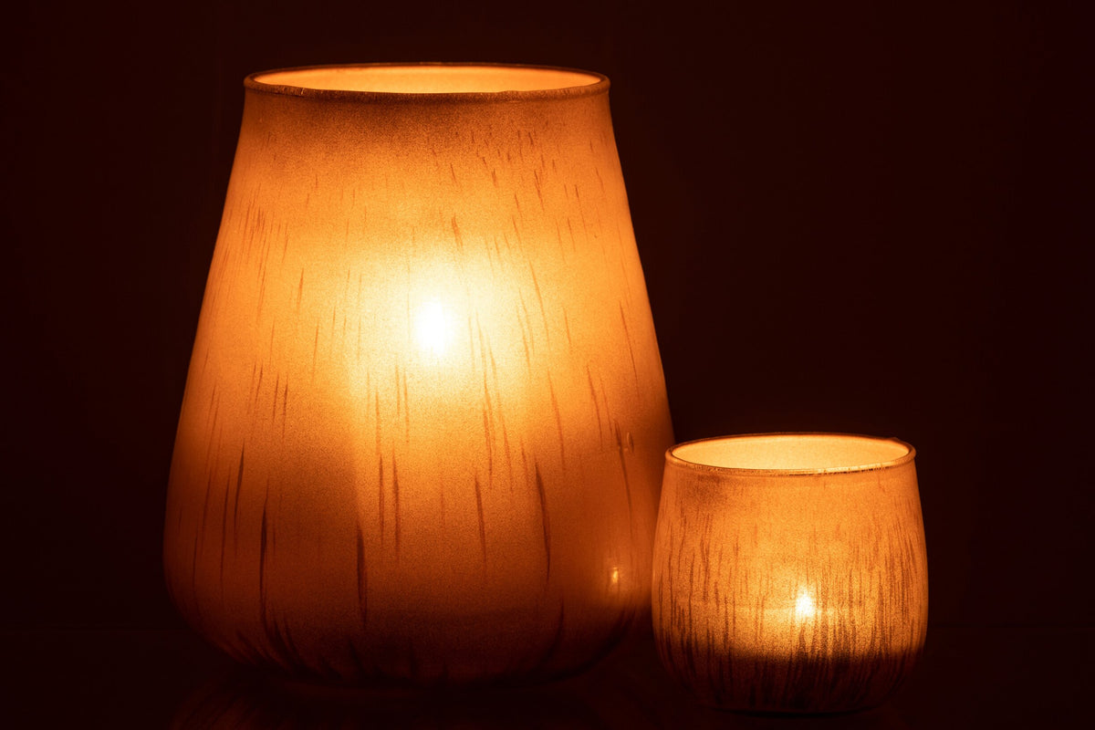 Windlicht Glas Antiek Bruin Large