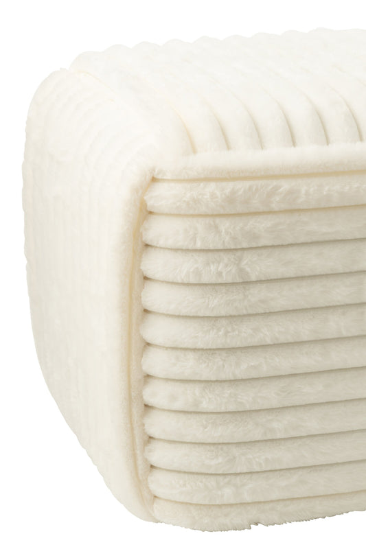 Pouffe Ribbed MDF White
