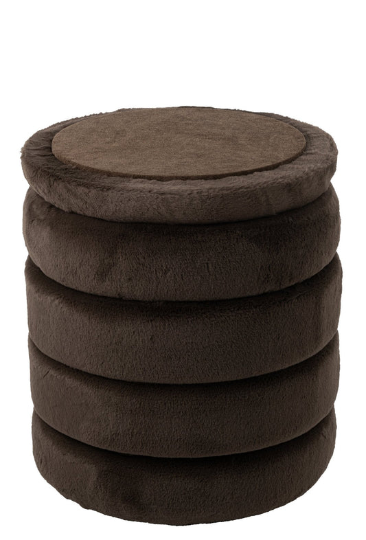 Pouffe + Lid MDF Dark Brown