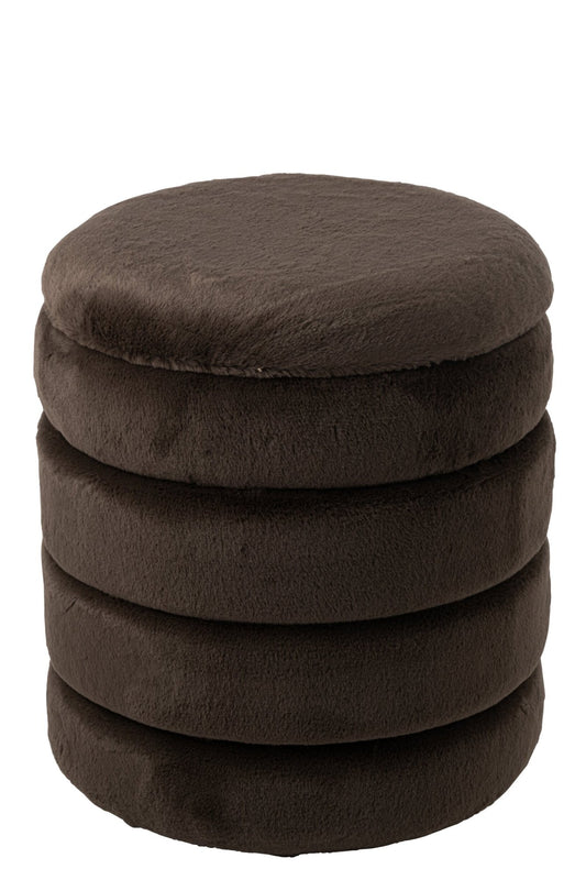 Pouffe + Lid MDF Dark Brown