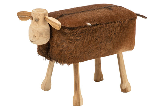 Stool Sheep Leather Brown/Natural
