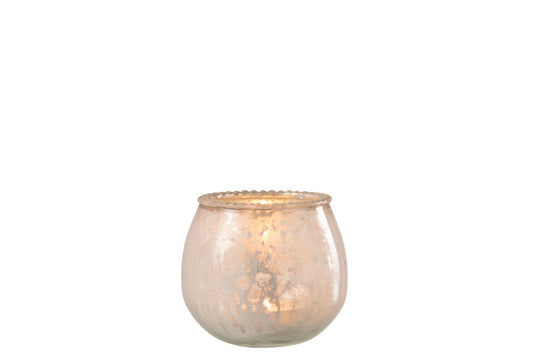 Theelicht Houder Glas Roze Small