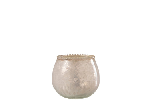 Theelicht Houder Glas Roze Small