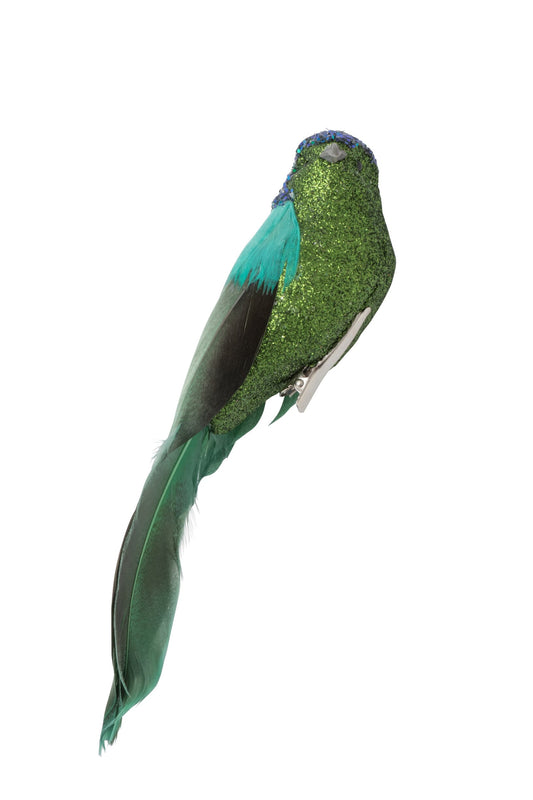 Bird + Clip Feather Dark Green/Blue