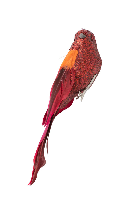 Bird + Clip Feather Fuchsia/Orange