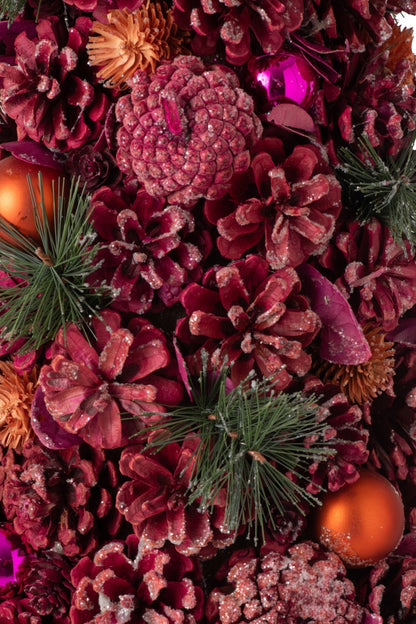 Cone Pinecone Dark Pink/Orange Large