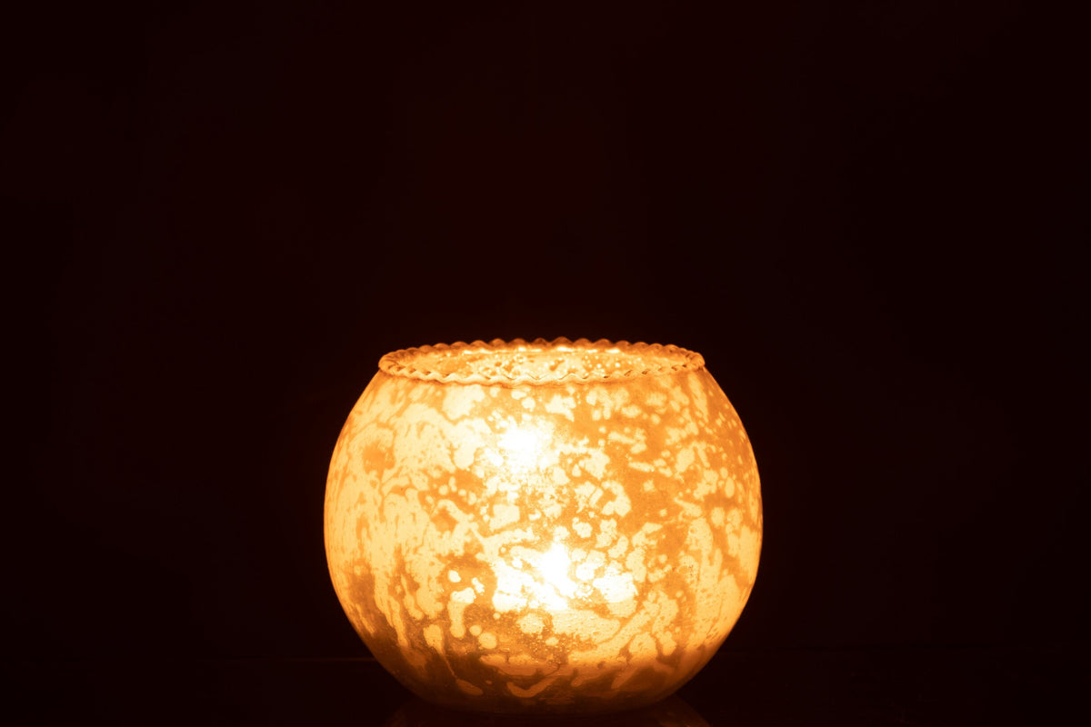 Windlicht Glas Roze Large
