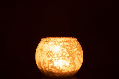 Windlicht Glas Roze Large
