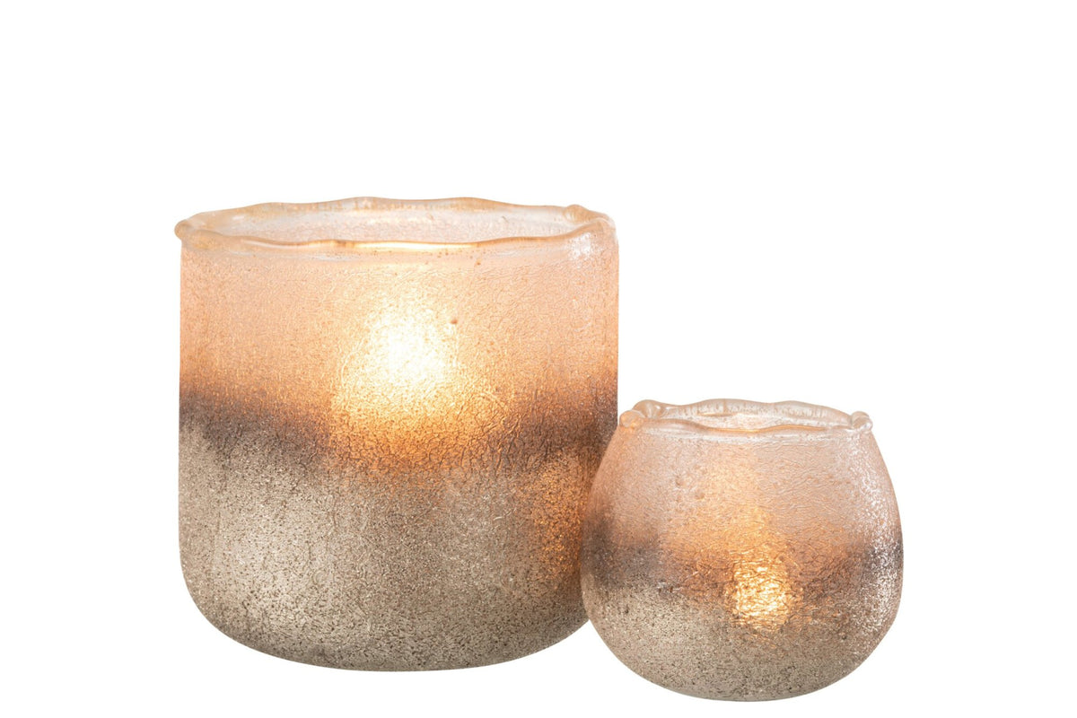 Windlicht Camille Glas Roze Large