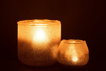Windlicht Camille Glas Roze Large