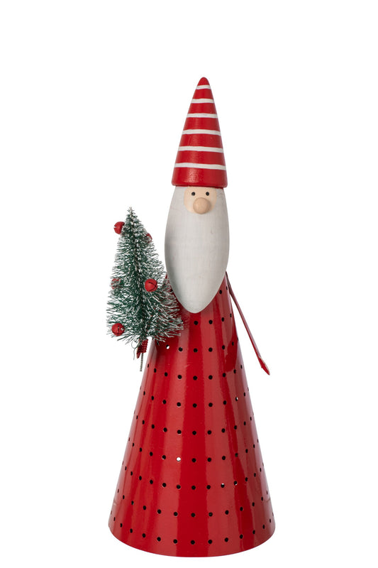 Santa Claus LED Iron White/Christmas Red Large
