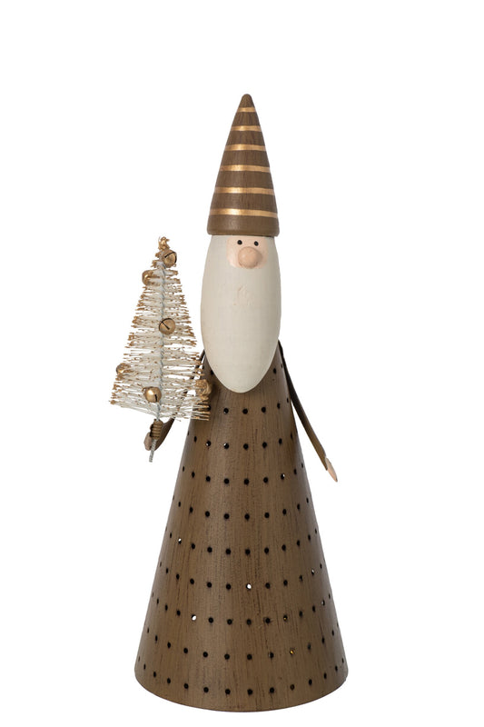 Santa Claus LED Iron Brown/White Large