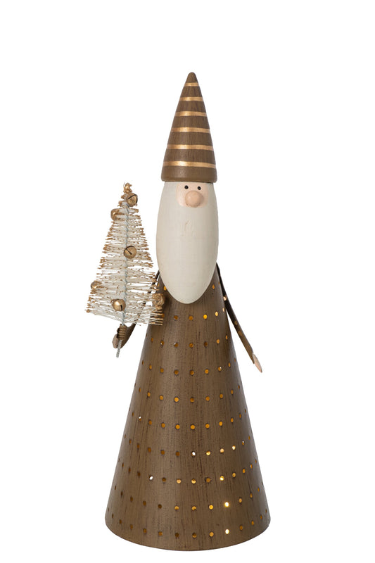 Santa Claus LED Iron Brown/White Large