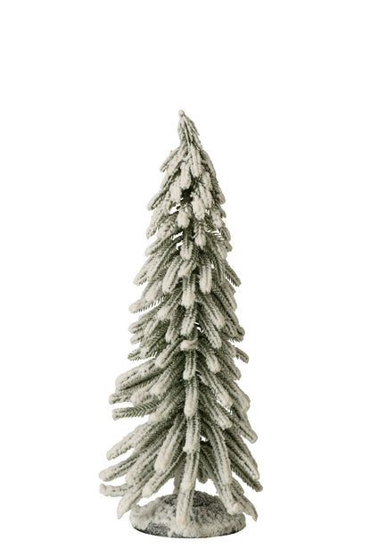 Christmas Tree With Snow Pet Dark Green/White Medium