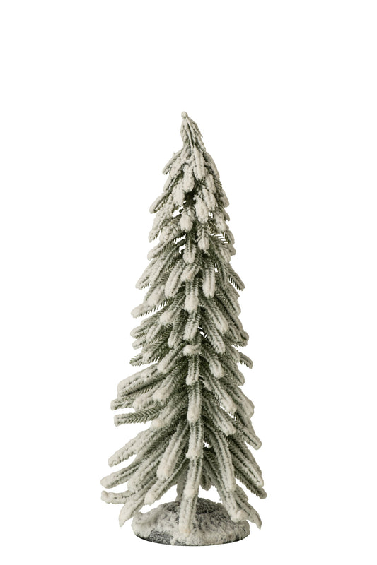 Christmas Tree With Snow Pet Dark Green/White Medium