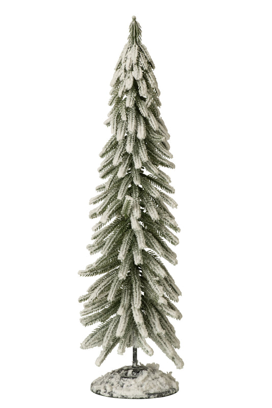 Christmas Tree With Snow Pet Dark Green/White Large