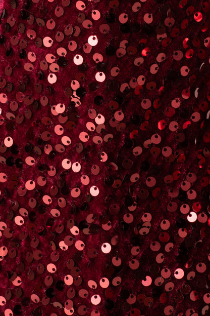 Set Of 3 Cone Sequin Iron Burgundy