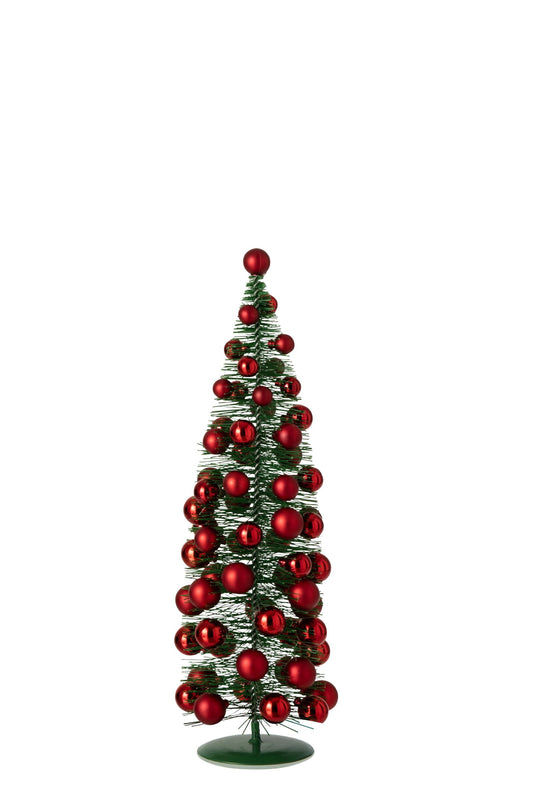 Tree Christmas Baubles Synthetic Dark Green/Christmas Red Small