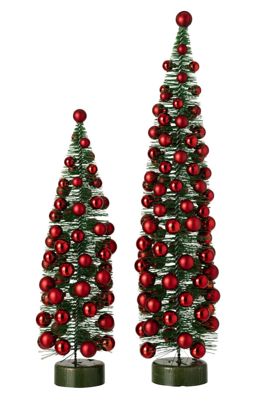 Tree Christmas Baubles Synthetic Dark Green/Christmas Red Large