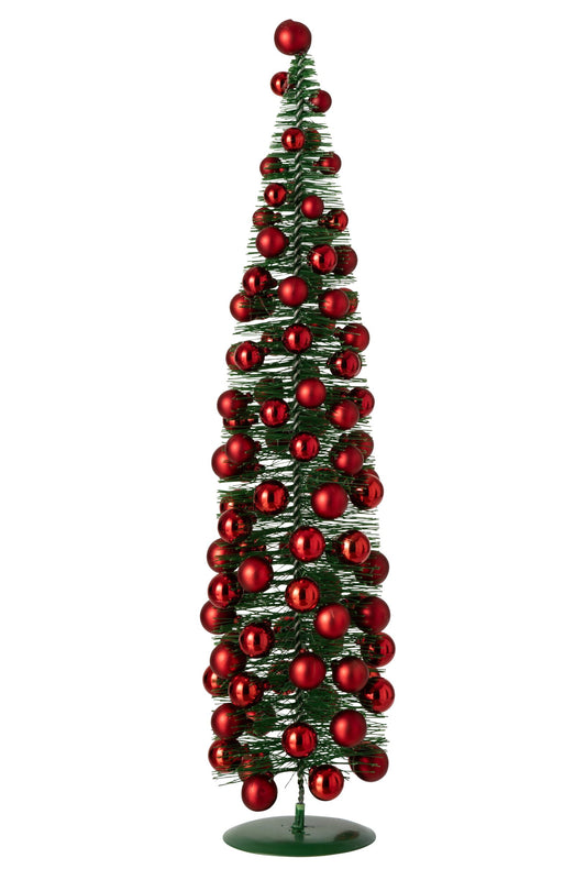 Tree Christmas Baubles Synthetic Dark Green/Christmas Red Large