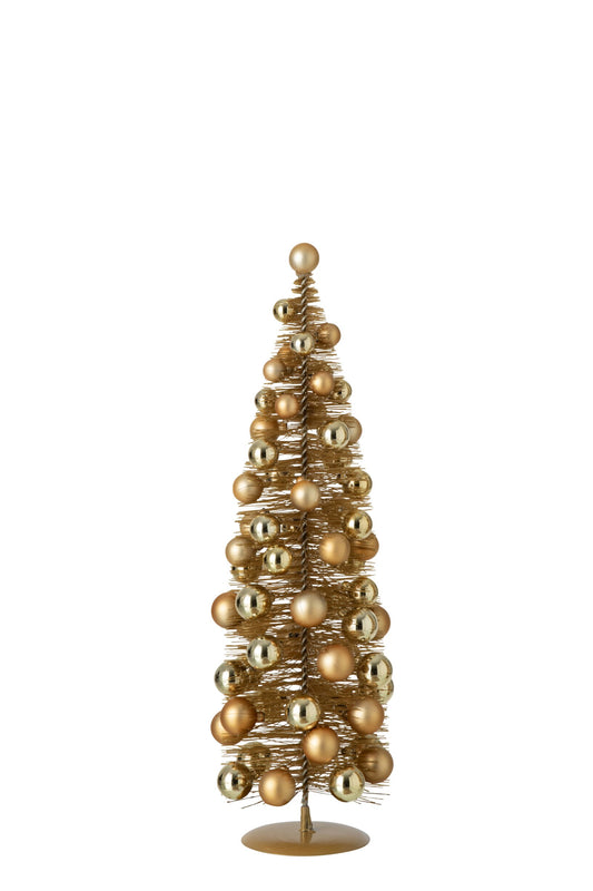 Tree Christmas Baubles Synthetic Gold Small