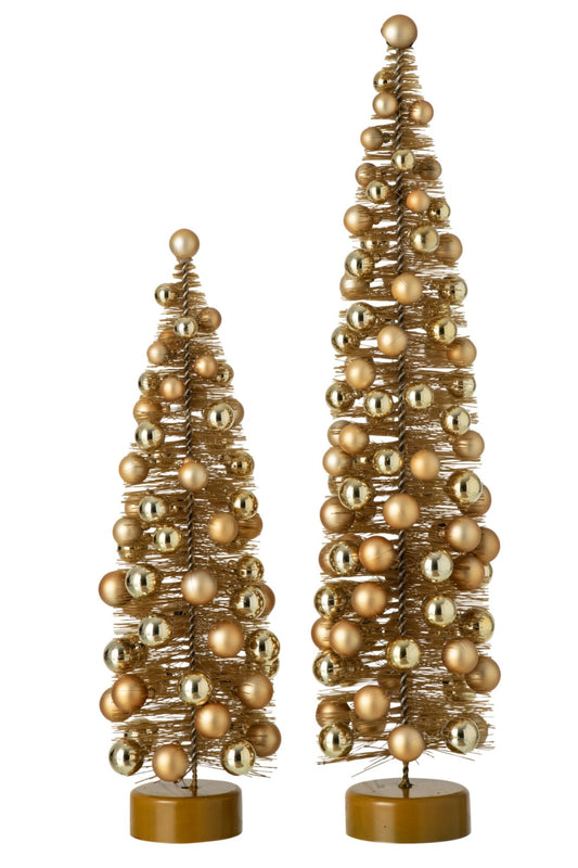 Tree Christmas Baubles Synthetic Gold Large