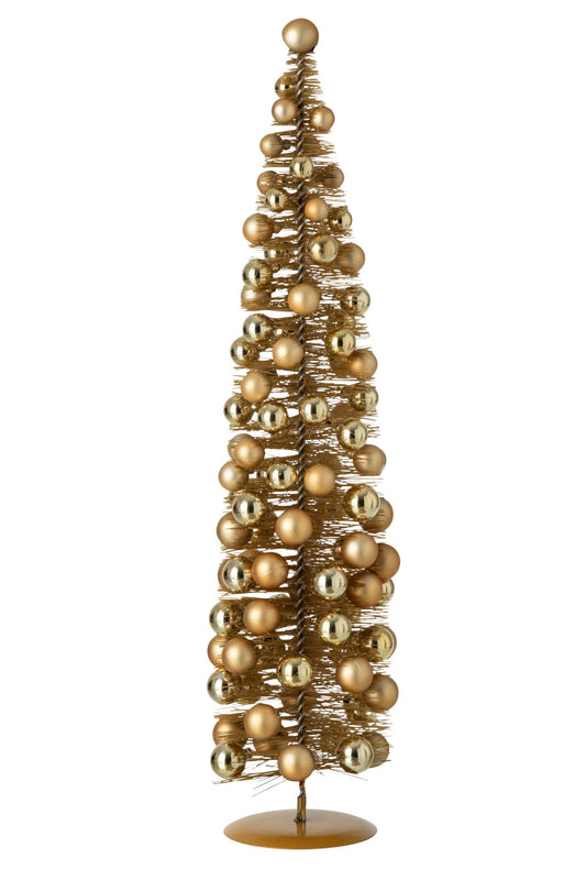 Tree Christmas Baubles Synthetic Gold Large