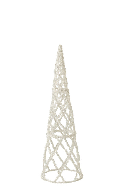 Cone Tinsel Iron White Small