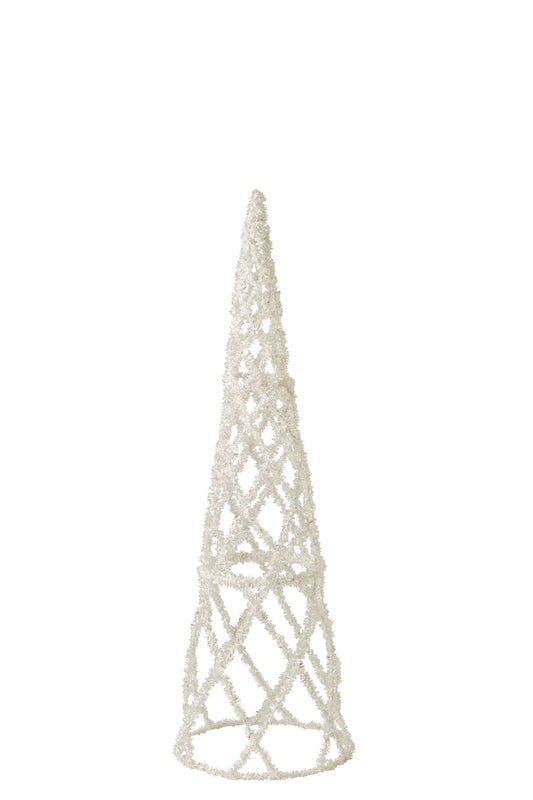 Cone Tinsel Iron White Small