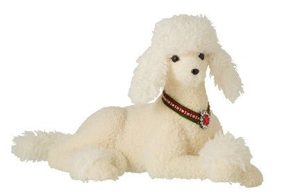 Dog Poodle Fabric White/Christmas Red