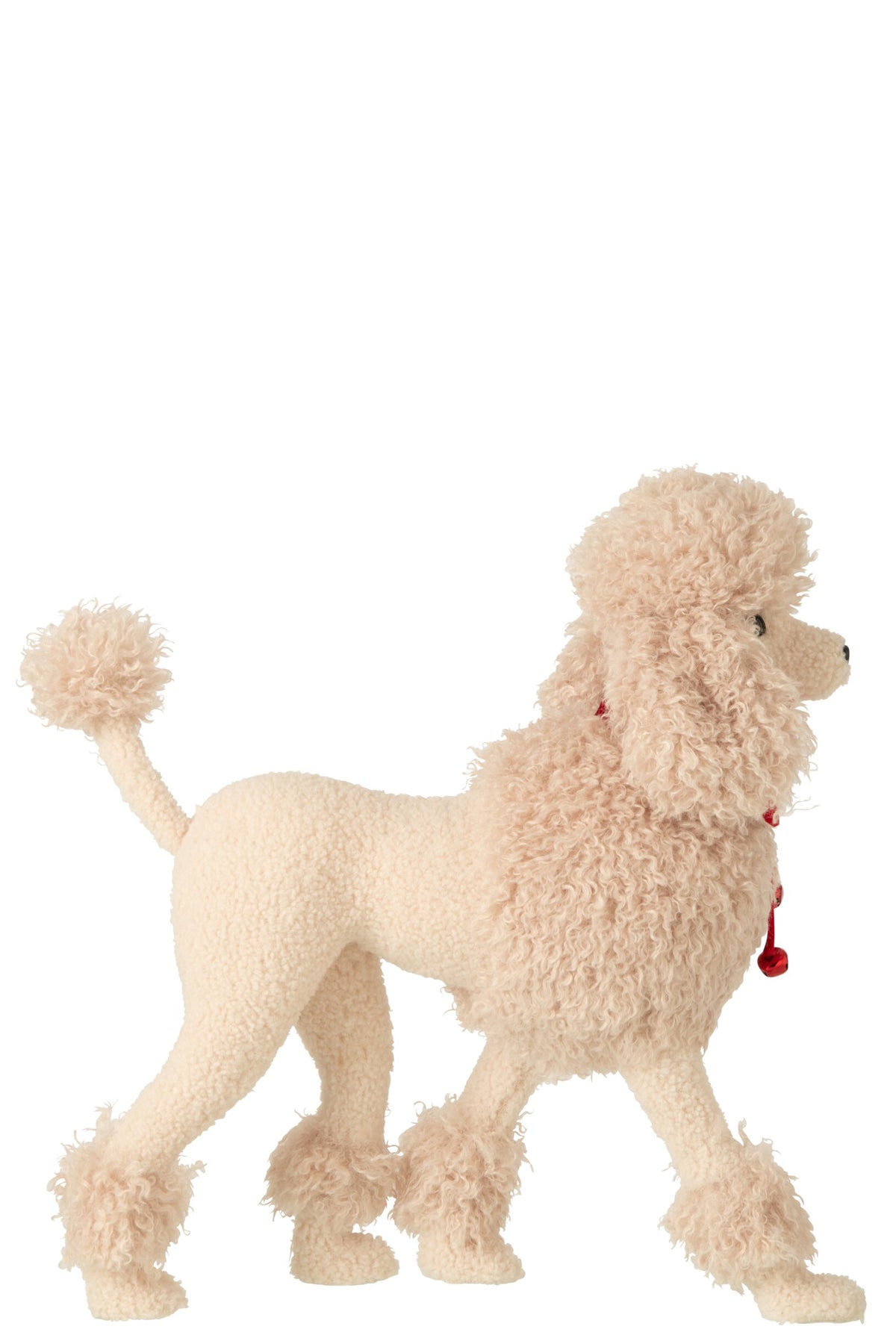 Dog Poodle Fabric Beige/Christmas Red