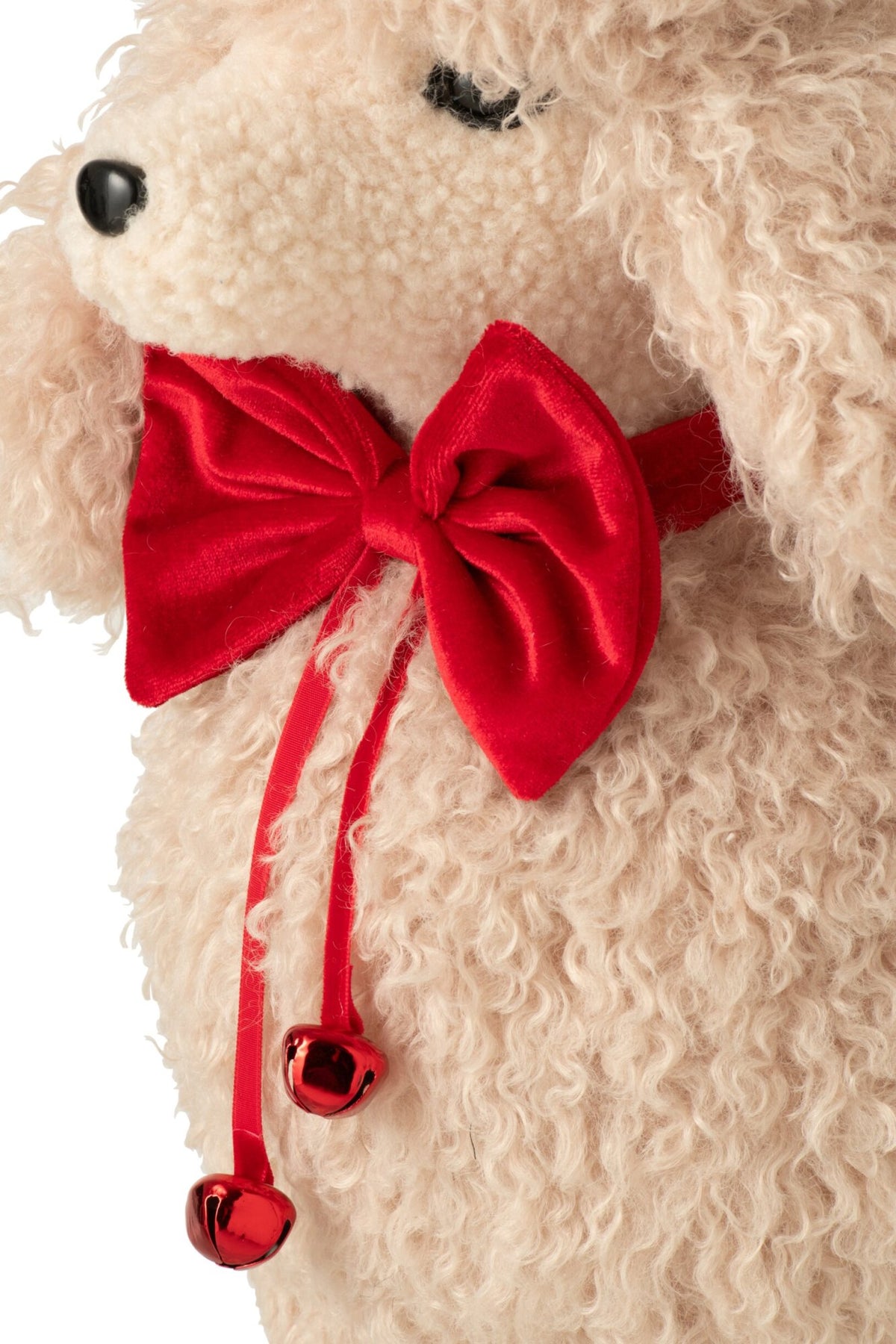 Dog Poodle Fabric Beige/Christmas Red